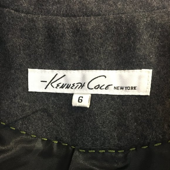 Kenneth Cole Wool Jacket/Coat Military Style GRAY - Picture 10 of 11